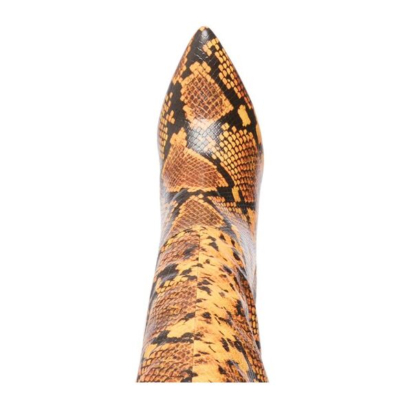STEVE MADDEN Womens Yellow Snakeskin Kimari Toe Stiletto Heeled Boots 6.5 M - Picture 3 of 4
